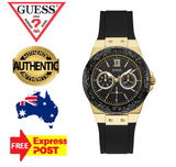 Guess Black Dial Black Rubber Strap Watch For Women - W1053L7