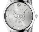 Gucci G Timeless Silver Dial Silver Steel Strap Watch For Women - YA1264095