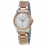 Gucci G Timeless Silver Dial Two Tone Steel Strap Watch For Women - YA126528