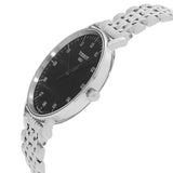 Tissot Everytime Large Black Dial Silver Mesh Bracelet Watch For Men - T109.610.11.077.00