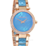 Michael Kors Parker Blue Mother of Pearl Dial Two Tone Steel Strap  Watch for Women - MK6491