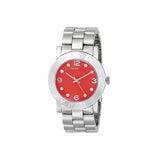 Marc Jacobs Amy Red Dial Silver Stainless Steel Strap Watch for Women - MBM3302