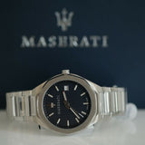 Maserati Stile Blue Dial Silver Steel Strap Watch For Men - R8853142006