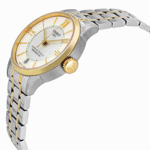 Tissot Chemin Des Tourelles Powermatic 80 Lady Mother of Pearl White Dial Two Tone Steel Strap Watch For Women - T099.207.22.118.00