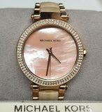 Michael Kors Parker Mother of Pearl Pink Dial Two Tone Steel Strap Watch for Women - MK6492