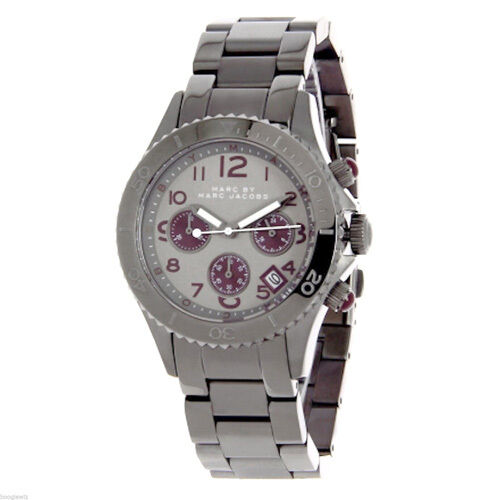 Marc Jacobs Rock Chronograph Gunmetal Grey Dial Grey Steel Strap Watch for Men - MBM3160