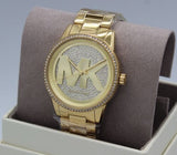 Michael Kors Ritz Pave Crystals Gold Dial Gold Steel Strap Watch for Women - MK6862