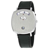 Gucci Grip Quartz Silver Dial Green Leather Strap Unisex Watch - YA157406