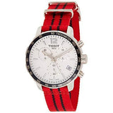 Tissot Quickster Chronograph NBA Chicago Bulls White Dial Red NATO Strap Watch For Men - T095.417.17.037.04