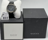 Gucci G Chrono Black Dial Black Leather Strap Watch For Men - YA101205