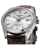 Tissot Gentleman Powermatic 80 Silicium Silver Dial Brown Leather Strap Watch For Men - T127.407.16.031.01