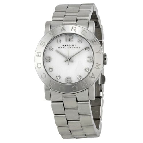 Marc Jacobs Amy White Dial Silver Steel Strap Watch for Women - MBM3054
