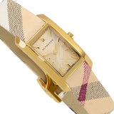 Burberry Nova Gold Tone Square Dial Leather Strap Watch for Women - BU1582