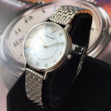 Emporio Armani Kappa Mother of Pearl Dial Silver Mesh Bracelet Watch For Women - AR2511