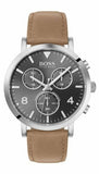 Hugo Boss Spirit Grey Dial Brown Leather Strap Watch for Men - 1513691