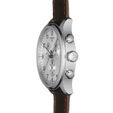 Tissot T Sport Chrono XL Classic Silver Dial Brown Leather Strap Watch For Men - T116.617.16.037.00