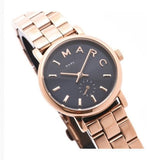 Marc Jacobs Baker Navy Blue Dial Rose Gold Stainless Steel Strap Watch for Women - MBM3332