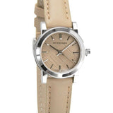 Burberry The City Beige Dial Beige Leather Strap Watch for Women - BU9207