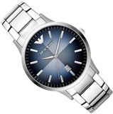 Emporio Armani Renato Blue Dial Silver Steel Strap Watch For Men - AR2472