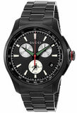 Gucci G-Timeless Chronograph Black Dial Black Steel Strap Watch For Men - YA126268