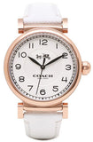 Coach Madison White Dial White Leather Strap Watch for Women - 14502401