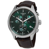 Tissot Chrono XL Chronograph Classic Green Dial Brown Leather Strap Watch For Men - T116.617.16.091.00