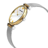 Emporio Armani Gianni T Bar Mother of Pearl Dial Silver Mesh Bracelet Watch For Women - AR2068