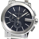 Gucci G Chrono Black Dial Silver Steel Strap Watch For Men - YA101204