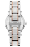 Burberry The City Diamonds White Dial Two Tone Steel Strap Watch for Women - BU9127