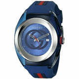 Gucci Sync XXL Quartz Blue Dial Blue Rubber Strap Watch For Men - YA137104