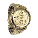 Fossil Boyfriend Chronograph Gold Dial Gold Steel Strap Watch for Women - ES2197