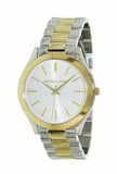 Michael Kors Runway Slim Silver Dial Two Tone Stainless Steel Strap Watch for Women - MK3198