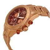 Marc Jacobs Rock Chronograph Red Mother of Pearl Dial Rose Gold Stainless Steel Strap Unisex Watch - MBM3251