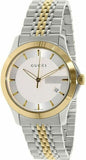 Gucci G Timeless Silver Dial Two Tone Steel Strap Watch For Men - YA126409