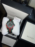 Gucci Dive Quartz Green Dial Two Tone NATO Strap Watch For Men - YA136339