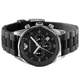 Emporio Armani Sportivo Black Dial Two Tone Ceramic Bracelet Watch For Men - AR5866