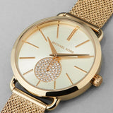 Michael Kors Portia Gold Dial Gold Mesh Bracelet Watch for Women - MK3844