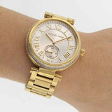 Michael Kors Skylar Gold Dial Gold Steel Strap Watch for Women - MK5867