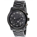 Michael Kors Runway Chronograph Black Dial Black Steel Strap Watch for Men - MK8157