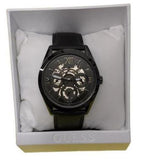 Guess Analog Quartz Black Dial Black Leather Strap Watch For Men - GW0389G4