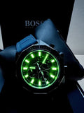 Hugo Boss Energy Chronograph Grey Dial Green Rubber Strap Watch For Men - 1513972