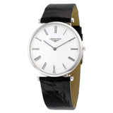 Longines La Grande Classique De Longines White Dial Black Leather Strap Watch for Women - L4.755.4.11.2