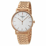 Tissot Everytime Medium White Dial Rose Gold Mesh Bracelet Watch For Men - T109.410.33.031.00