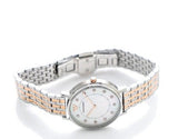 Emporio Armani Gianni T Bar Mother of Pearl Dial Two Tone Steel Strap Watch For Women - AR2508