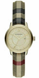 Burberry Classic Champagne Gold Dial Horseferry Leather Strap Watch for Women - BU10104