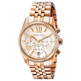 Michael Kors Lexington Rose Gold Dial Rose Gold Steel Strap Watch for Women - MK5569