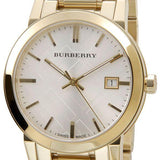 Burberry The City Silver Dial Gold Steel Strap Unisex Watch - BU9003