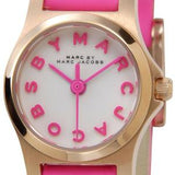 Marc Jacobs Henry White Dial Pink Leather Strap Watch for Women - MBM1237