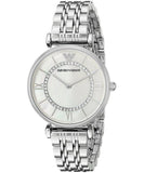 Emporio Armani Gianni T-Bar Mother of Pearl Dial Silver Stainless Steel Watch For Women - AR1908