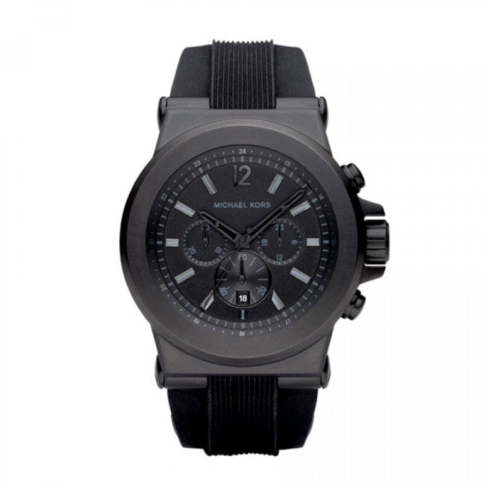 Michael Kors Dylan Black Dial Black Rubber Strap Watch for Men - MK8152